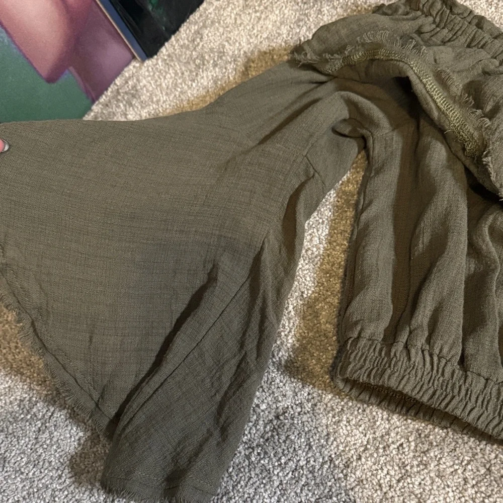 FAVLUX Olive Off-Shoulder Ruffle Blouse - Picture 3 of 4